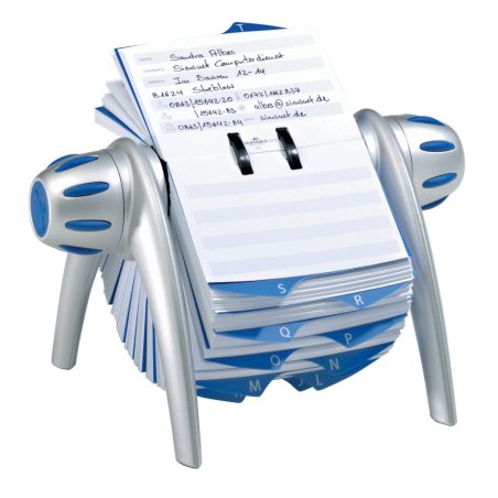 DURABLE Fichier rotatif TELEINDEX flip, argent métal./ bleu
