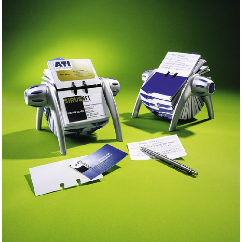 DURABLE Fichier rotatif TELEINDEX flip, argent métal./ bleu