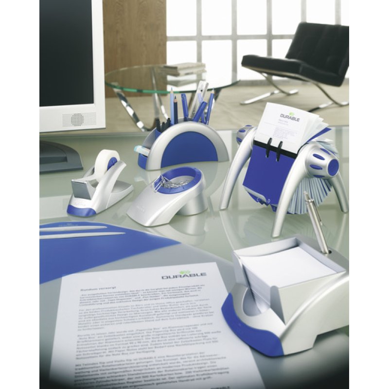 DURABLE Fichier rotatif TELEINDEX flip, argent métal./ bleu