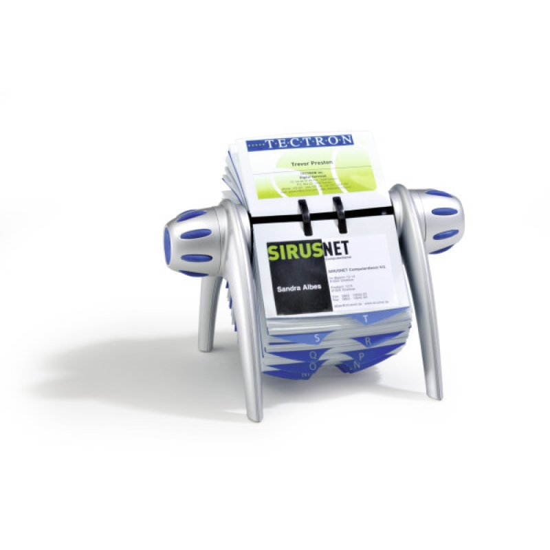 Durable Visifix flip rangement de cartes de visites Bleu, Argent