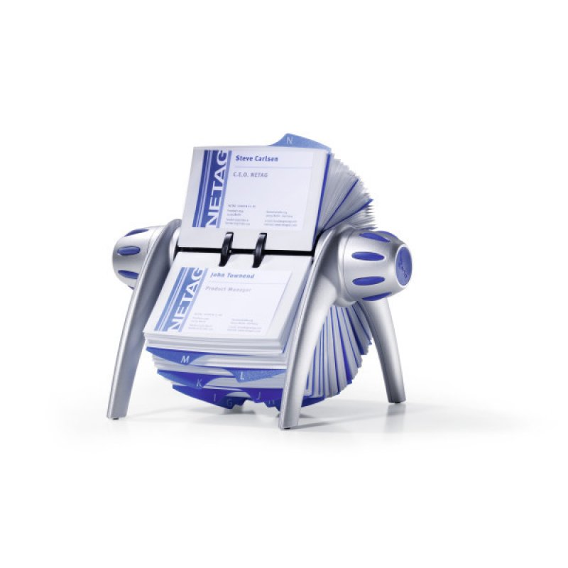 Durable Visifix flip rangement de cartes de visites Bleu, Argent