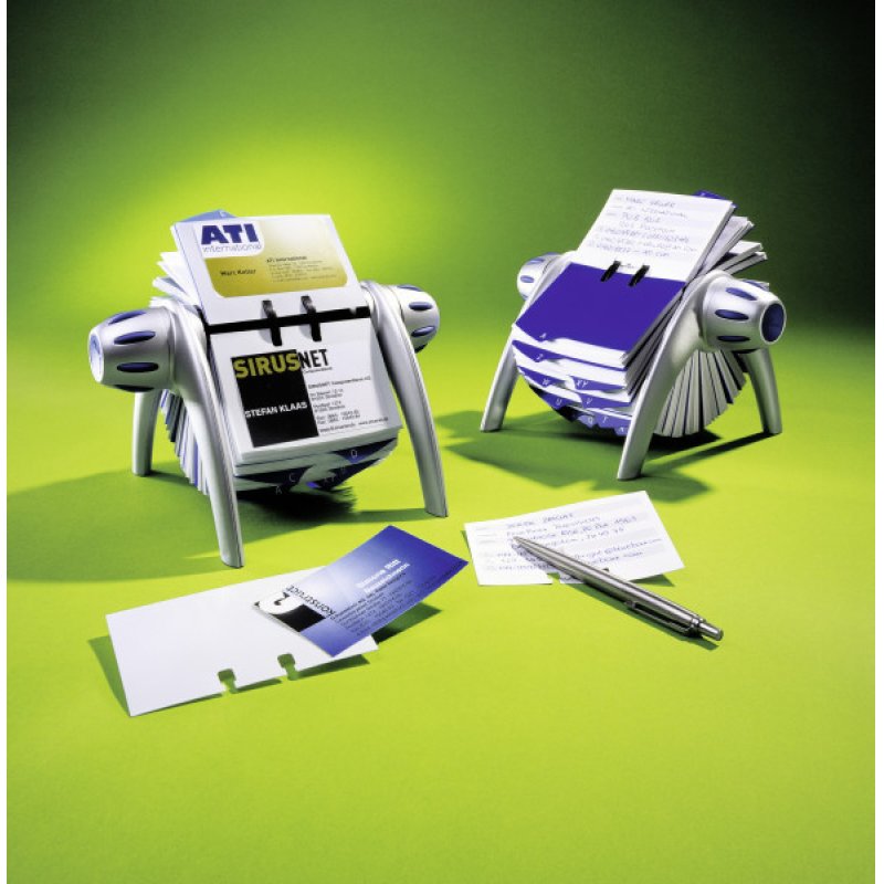 Durable Visifix flip business card holder Blue, Silver