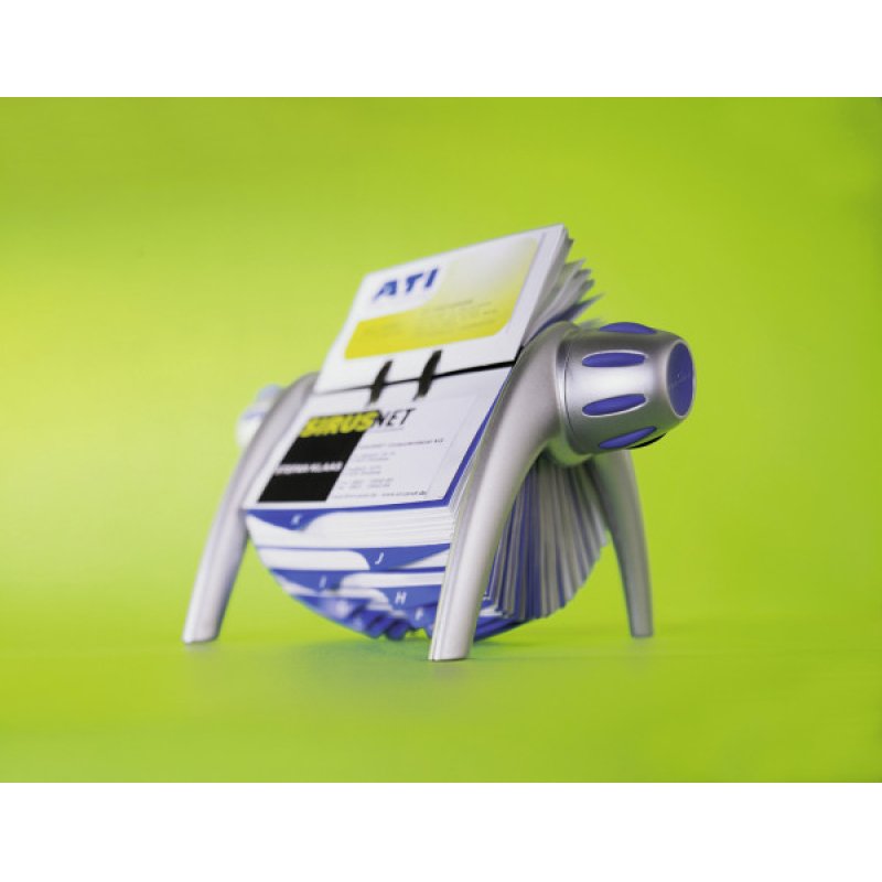 Durable Visifix flip business card holder Blue, Silver