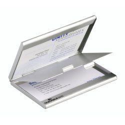 Durable BUSINESS CARD BOX duo rangement de cartes de visites Aluminium Argent