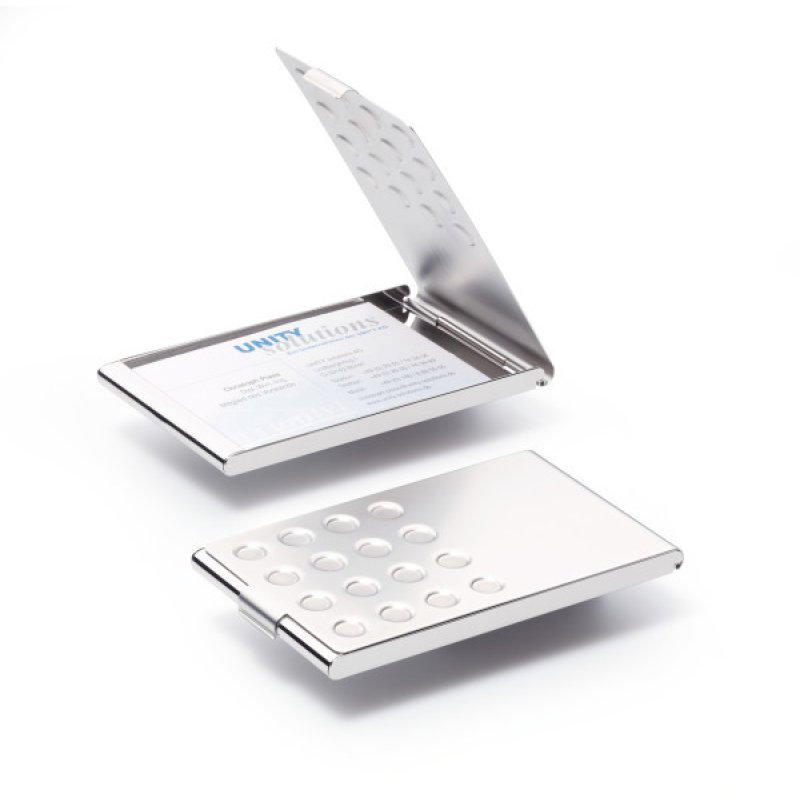 Durable 244023 business card holder Silver