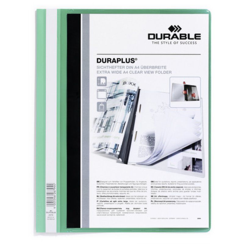 Durable DURAPLUS protège documents Vert, Transparent