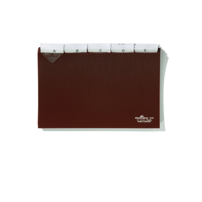 DURABLE Karteiregister, A5 quer, braun, 25-teilig
