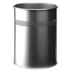 Durable Waste basket 15 L Round Metal Metallic
