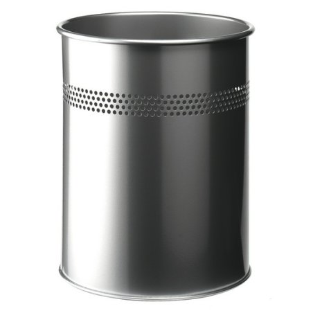 Durable Waste basket 15 L Round Metal Metallic