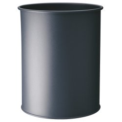 Durable Waste basket metal round 15 Argent