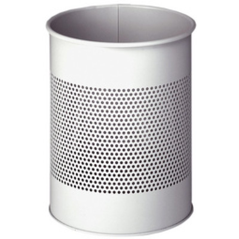 DURABLE Corbeille METAL, ronde, 15 litres, argent métallisé