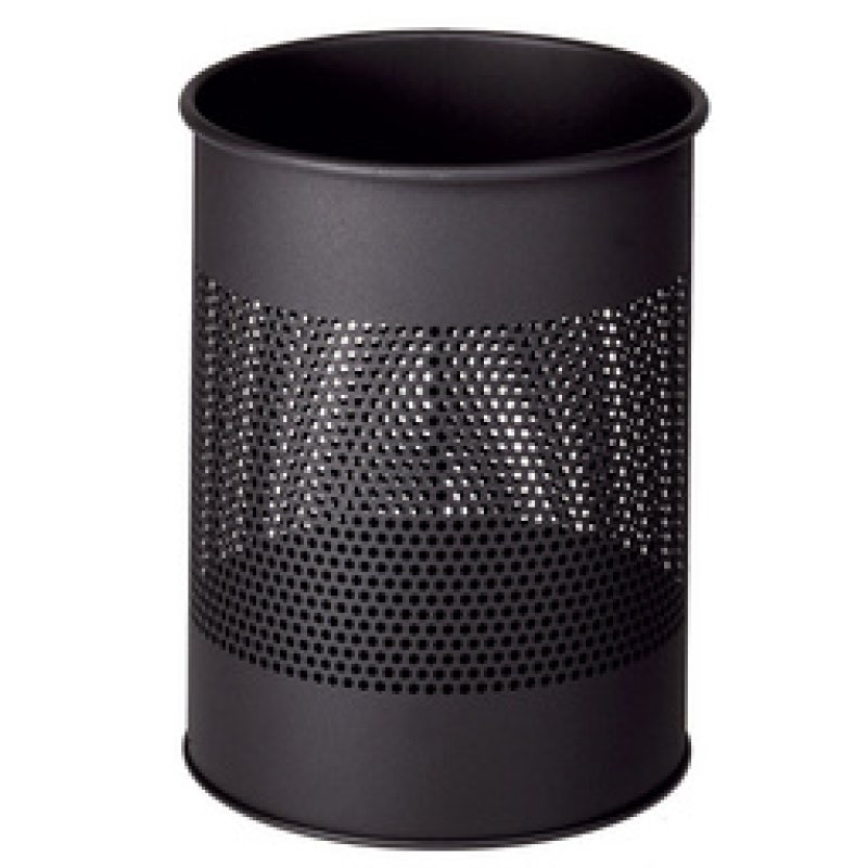 DURABLE Corbeille METAL, ronde, 15 litres, argent métallisé