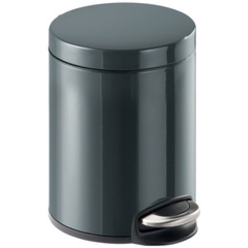 DURABLE Poubelle à pédale métal, rond, 5 litres, anthracite