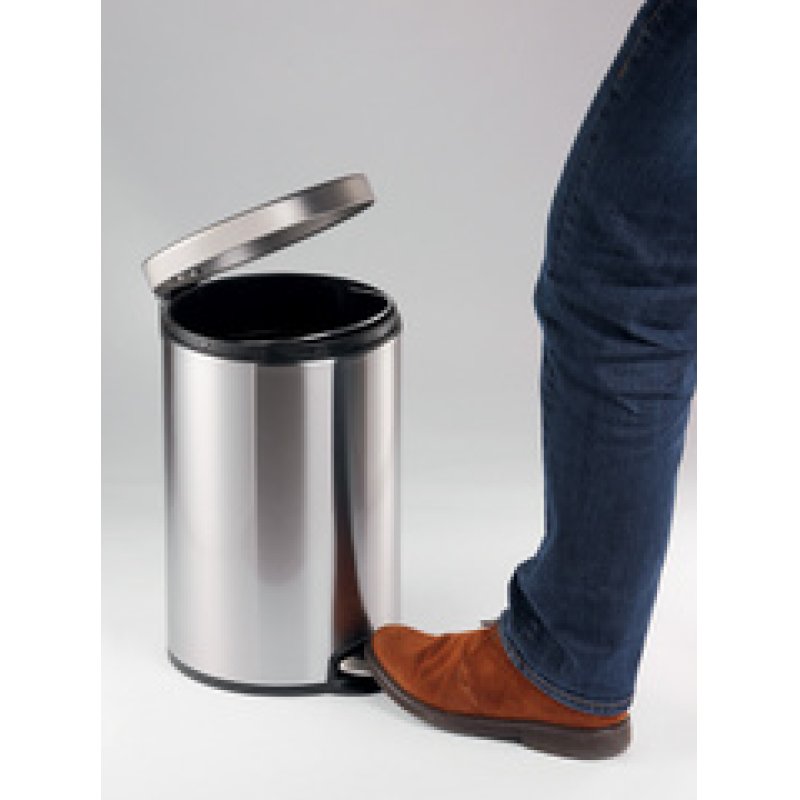 DURABLE Poubelle à pédale métal, rond, 5 litres, anthracite