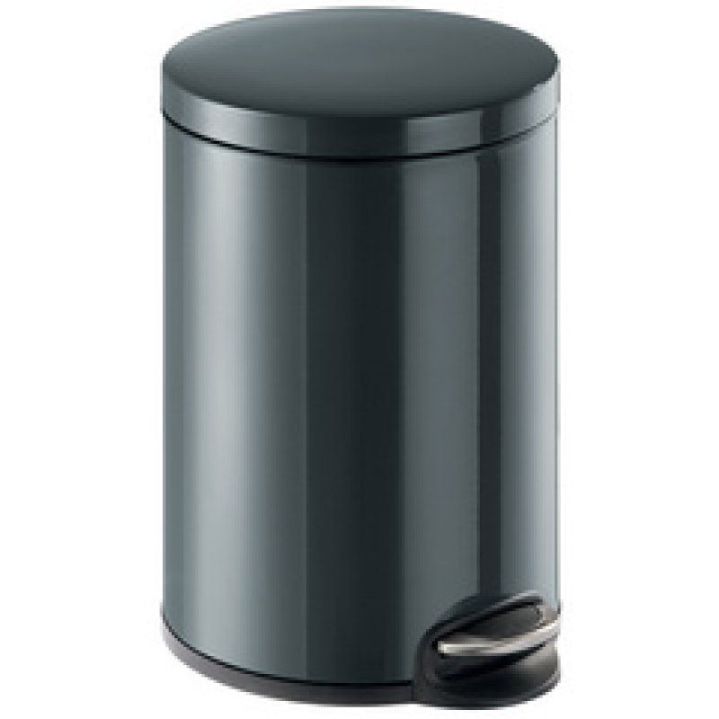 DURABLE Poubelle à pédale métal, rond, 20 litres, noir