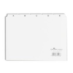 Durable 365002 intercalaire de classement Onglet avec index alphabétique PVC Blanc