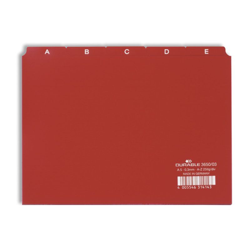 Durable 3650/03 intercalaire Rouge 25 pièce(s)