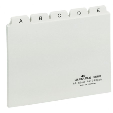 Durable 366002 tab index Alphabetic tab index PVC White