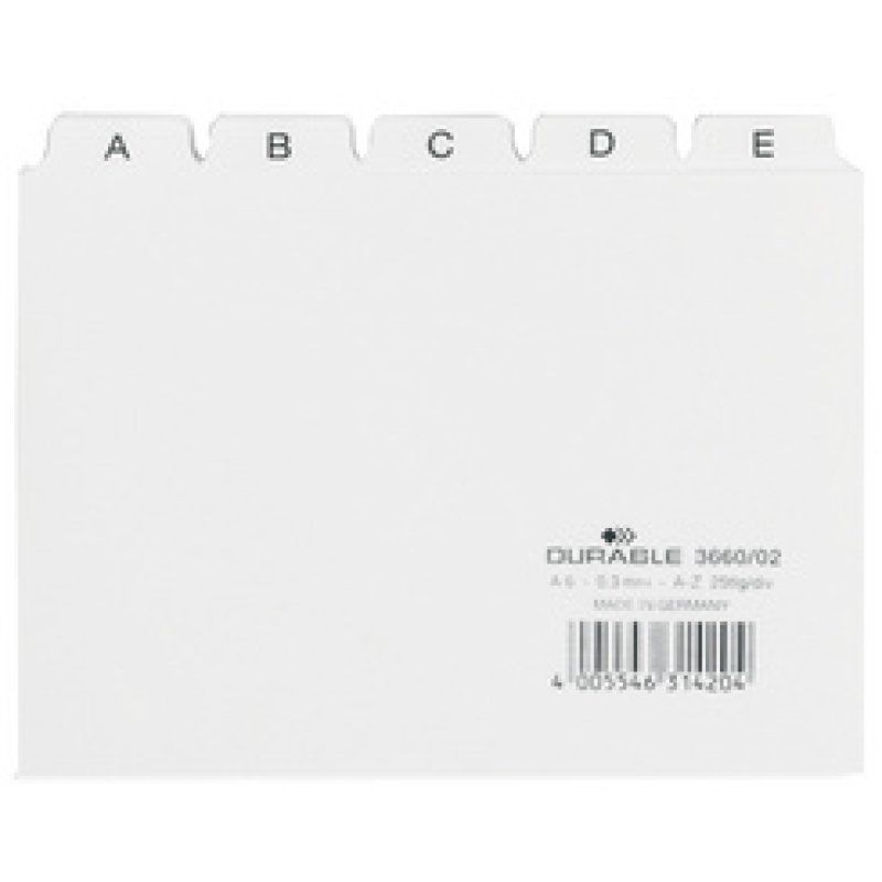 DURABLE Karteiregister A - Z, PP, A6 quer, gelb, 25-teilig