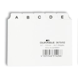 Durable 3670/02 index card White 25 pc(s)