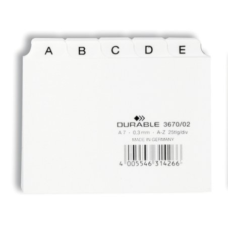 Durable 3670/02 index card White 25 pc(s)