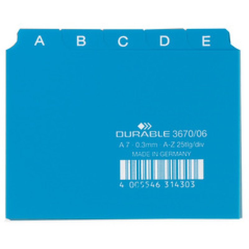 DURABLE Index alphabétique A - Z, PP, format A7 paysage