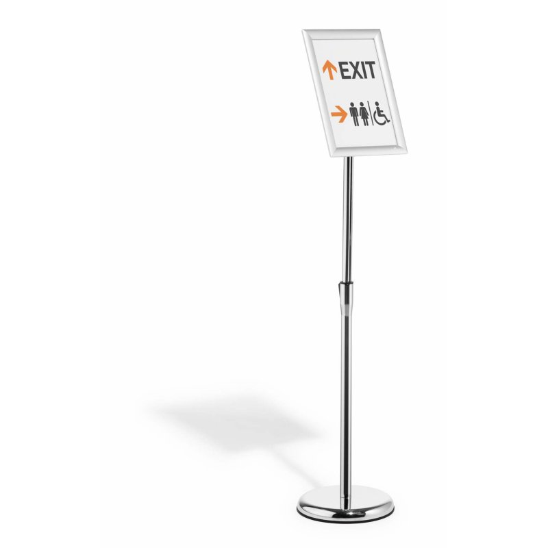 Durable 479823 sign holder/information stand A4 Aluminium, Plastic, Steel Silver