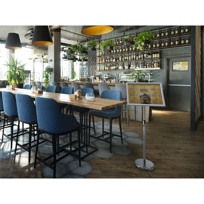 Durable 479923 support de panneau et stand d'information A3 Aluminium, Plastique, Acier Argent