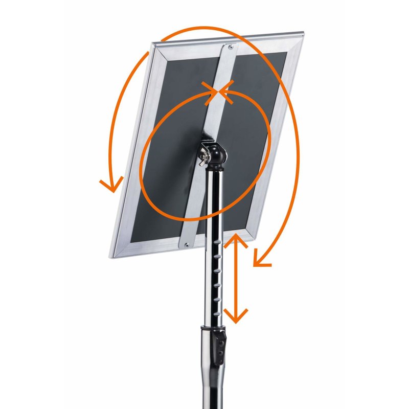 Durable 479923 sign holder/information stand A3 Aluminium, Plastic, Steel Silver