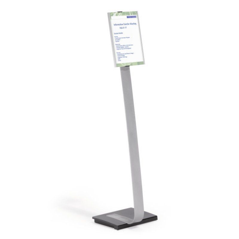 Durable INFO SIGN Stand d'information A4 Acrylique, Aluminium Argent