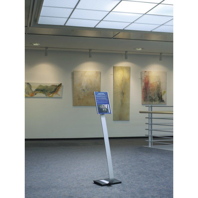 Durable INFO SIGN Stand d'information A4 Acrylique, Aluminium Argent