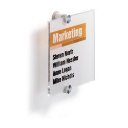 Durable 482219 sign holder/information stand Acrylic, Aluminium Aluminium, Transparent