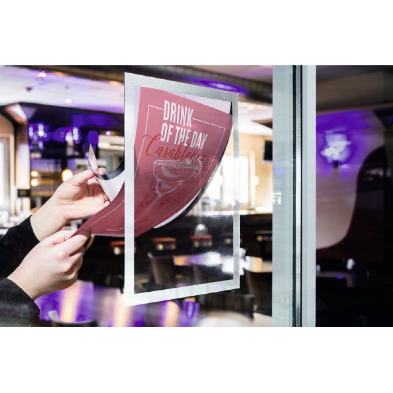 DURABLE Cadre d'affichage magnétique DURAFRAME SUN A4 argent