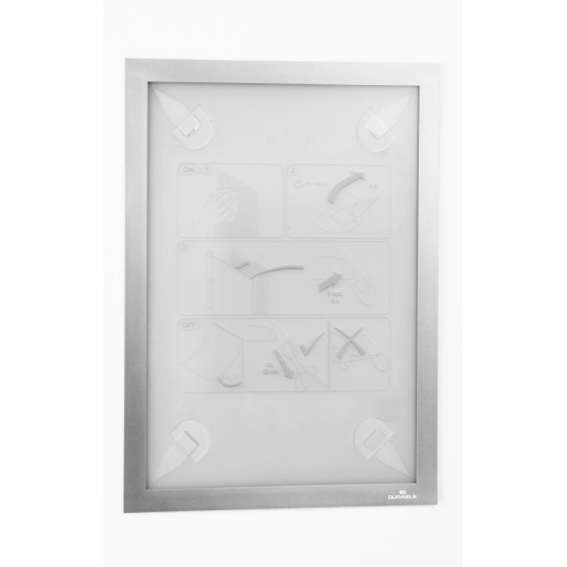 Durable DURAFRAME Wallpaper A4 Support de panneau Argent