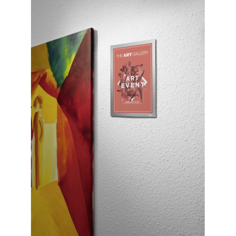 DURABLE Cadre magnétique DURAFRAME WALLPAPER, A4, argent