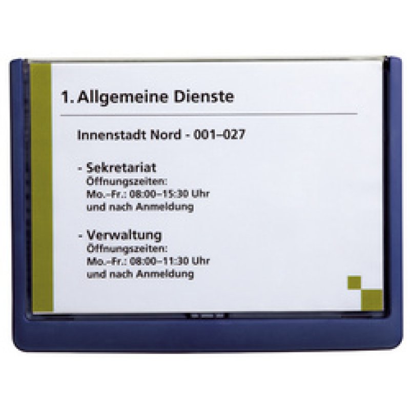 DURABLE Plaque de porte CLICK SIGN, format A5, bleu foncé