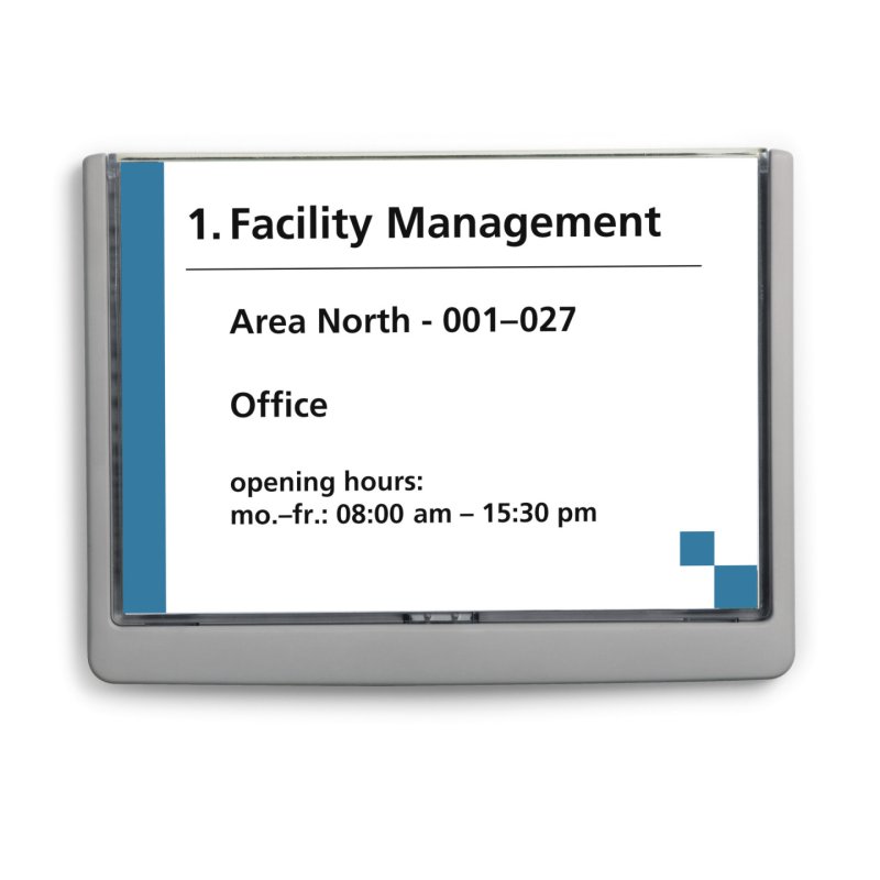 DURABLE Plaque de porte CLICK SIGN, format A5, graphite