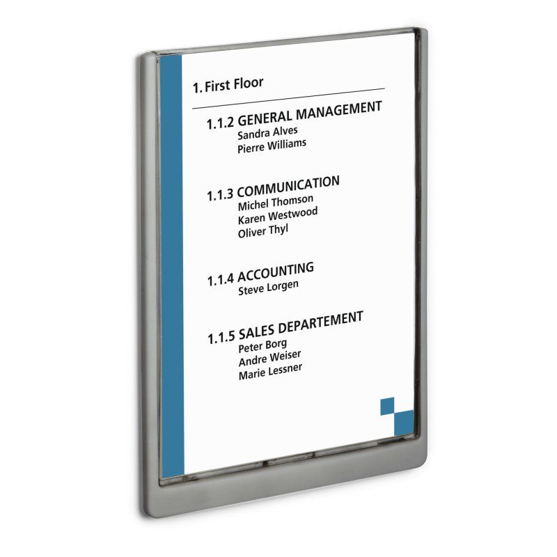 Durable 486737 support de panneau et stand d'information A4 Plastique Graphite