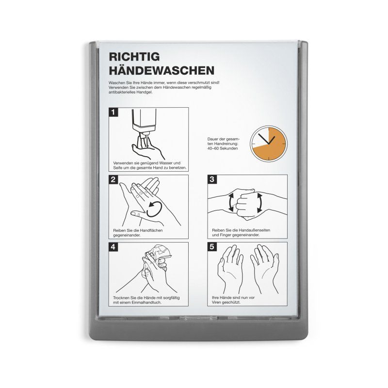 Durable 486737 support de panneau et stand d'information A4 Plastique Graphite