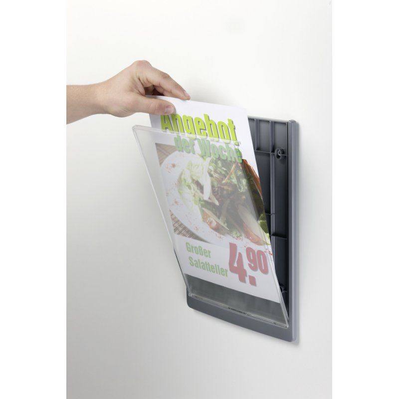 Durable 486737 support de panneau et stand d'information A4 Plastique Graphite