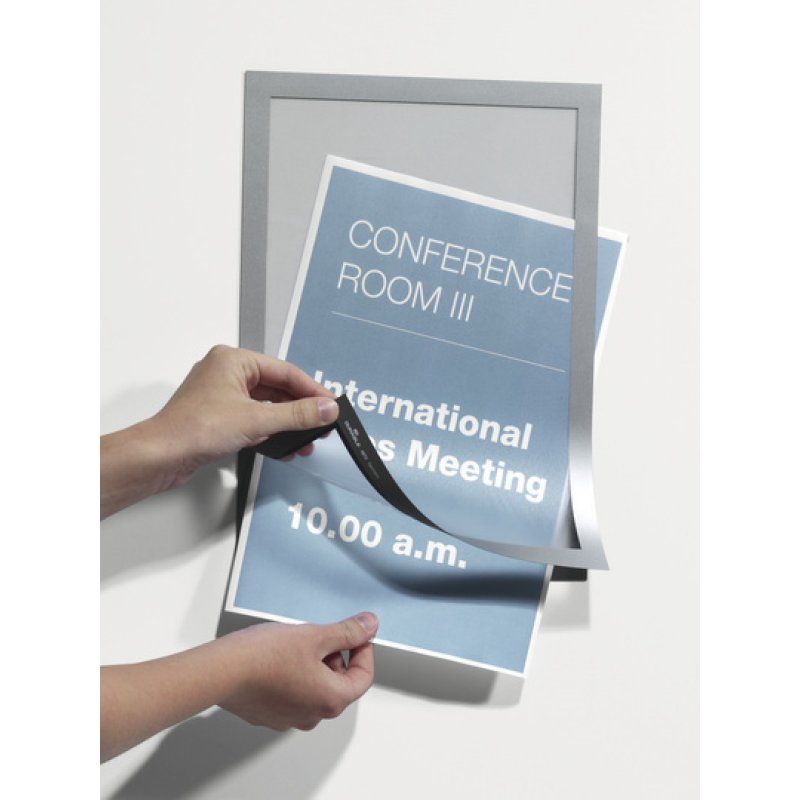 DURABLE Cadre d'affichage magnétique DURAFRAME, A4, argent