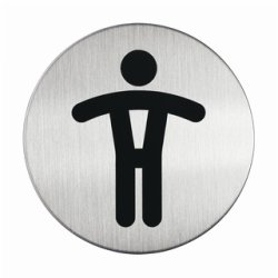 DURABLE Pictogramme "WC-Hommes", diamètre: 83 mm, argent