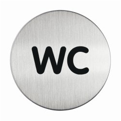 DURABLE Pictogramme "WC", diamètre: 83 mm, argent
