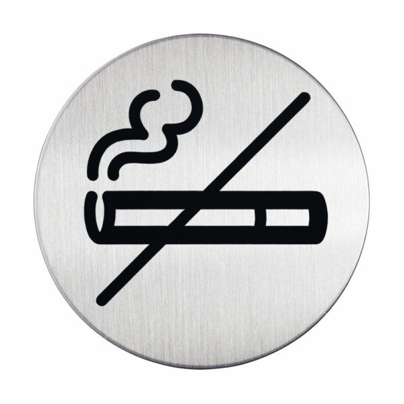 Durable Picto "No Smoking" Round Silver Stainless steel