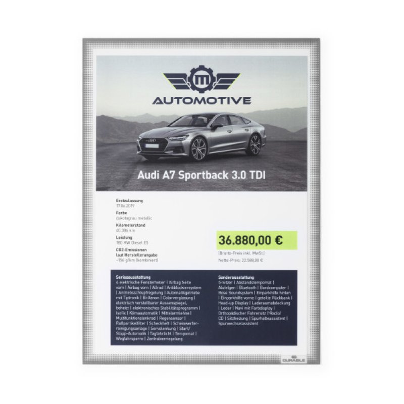 Durable 501457 porte-document Anthracite, Transparent