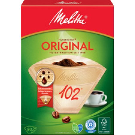 Melitta Filtre à café arôme "102", marron nature