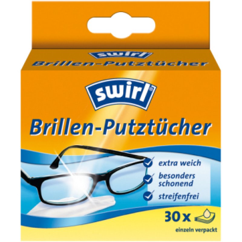 swirl Lingettes nettoyantes pour lunettes, emballage de 30