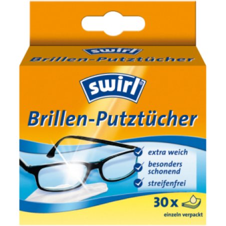 swirl Lingettes nettoyantes pour lunettes, emballage de 30