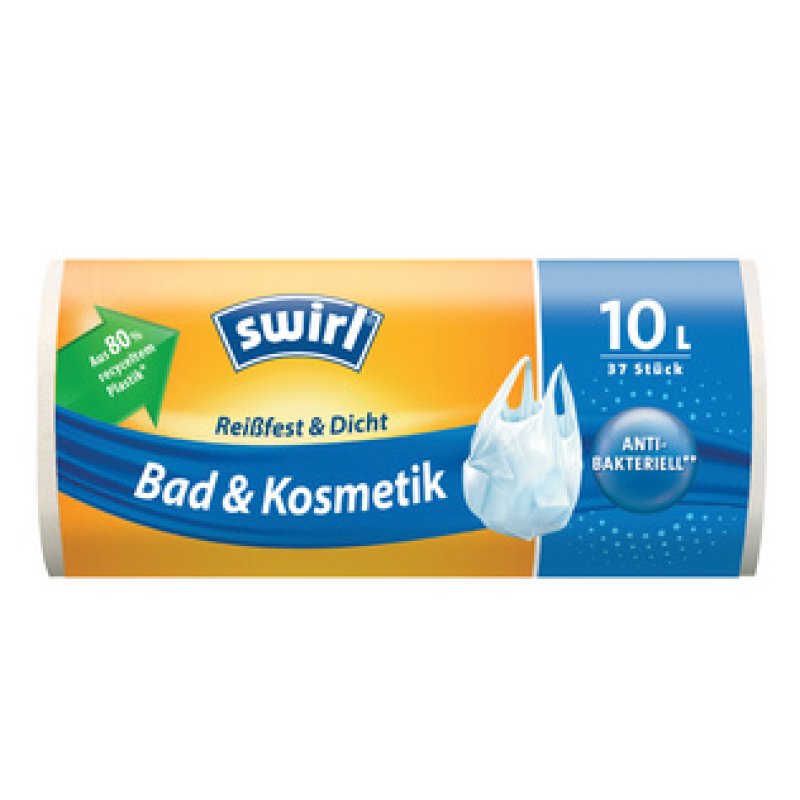 swirl Sac poubelle à poignée, 5 litres, transparent