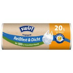 swirl Sac poubelle, avec poignées, 35 litres, blanc